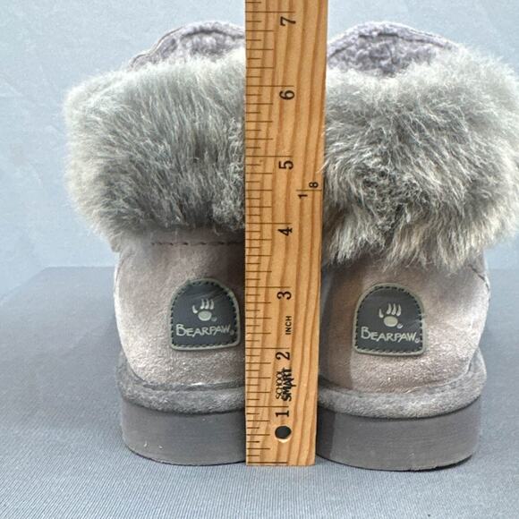 BEARPAW Koko Boot 8 Gray Fog Suede Faux Fur Sherpa Winter Comfort Slip On Y2K - Picture 13 of 16